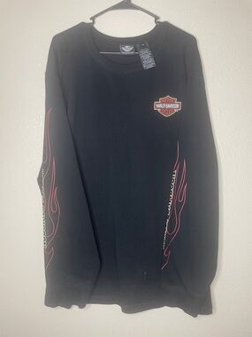 Harley-Davidson Black Tee with Red and White Shield Logo